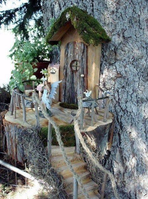 Adding Some Stairs – DIY Tree Stump Fairy House