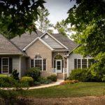 brown, white, bungalow house, surrounded, green, trees, house, home, residence, real estate