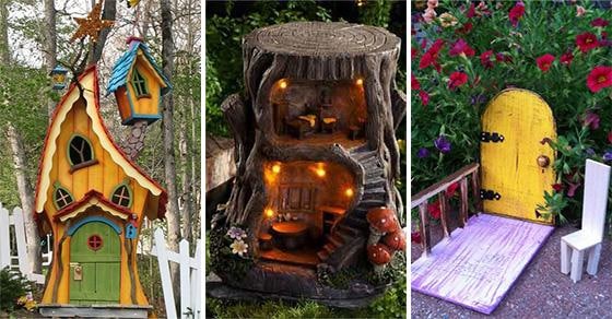 30 FAIRY GARDEN HOUSES – DIY Tree Stump Fairy House