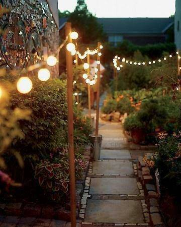 Rows of Fairy Lights - Backyard Lighting Ideas