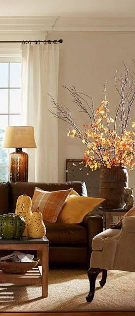 A Vase of Autumn - Fall Living Room Decor Ideas