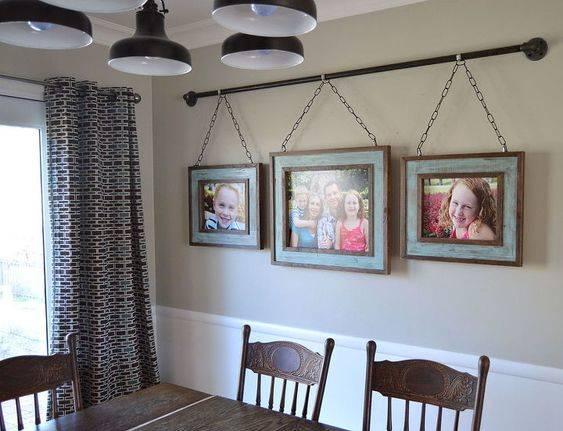 Hanging the Frames - Dining Room Wall Ideas