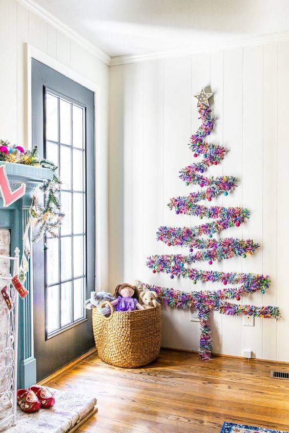 20 WALL HANGING CHRISTMAS TREE - Wall Christmas Tree Ideas | Founterior